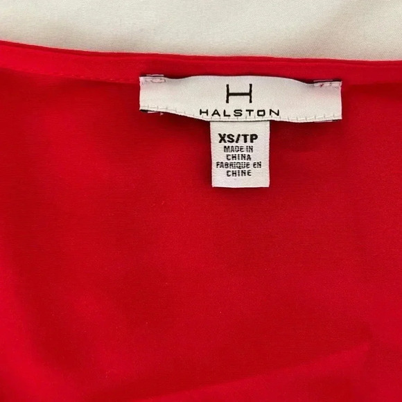 H Halston red side pockets mini dress - Picture 4 of 7